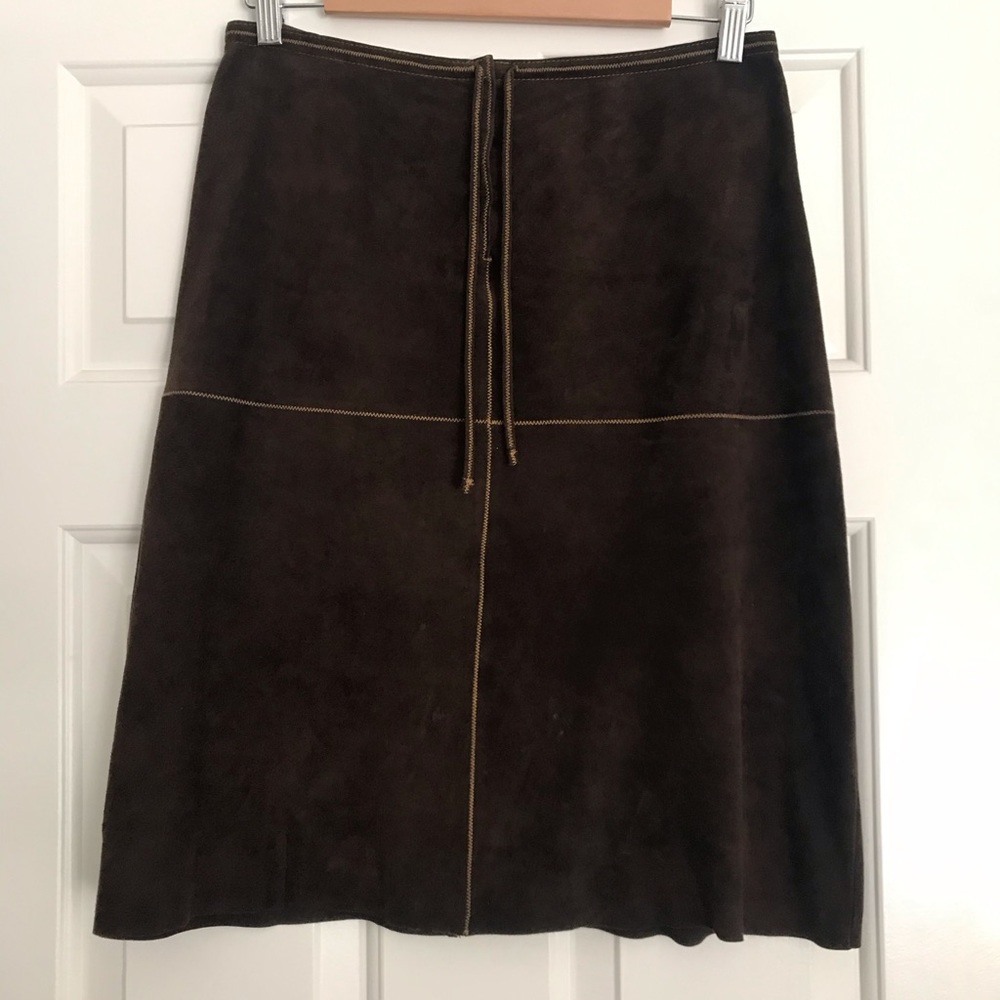 Brown suede Sundance skirt